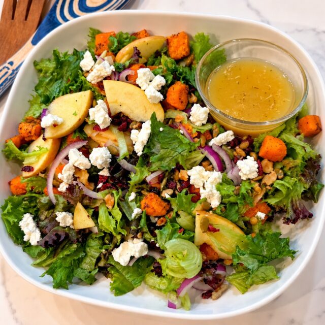 🍂 A little sweetness, a little crunch, and all the cozy flavors of fall.

Meet our Fall Harvest Salad with Honey Dijon Vinaigrette! 🥗 Inspired by a favorite local restaurant, I wanted to recreate it at home to enjoy it all season long.

Roasted butternut squash, crisp apples, creamy goat cheese, dried cranberries, and crunchy nuts come together over fresh greens. And that homemade honey Dijon dressing? It brings every bite to life.

Fresh, seasonal, and just special enough to make an everyday meal feel like an occasion.

✨ Save this recipe for your next fall lunch or dinner!

🍁 Get the recipe: https://fullbloombites.com/fall-harvest-salad-with-honey-dijon-vinaigrette/

#FullBloomBites #FallHarvestSalad #FallRecipes #AutumnFlavors #SavorTheGoodLife