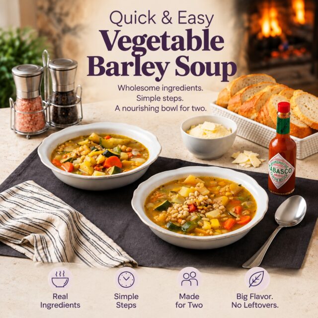When the temps dip and sweater weather settles in, the soup’s on! 🍂🥣

This Quick & Easy Vegetable Barley Soup for two is the kind of cool-weather dinner that slows the evening down a little.

A mix of wholesome vegetables, tender barley, and a broth that warms you to the soul.

Add crusty bread, a sprinkle of Parmesan, or a drizzle of olive oil, and dinner is served — quick, easy, and delicious.

👇 Save this quick & easy recipe for your next cool-weather dinner.

Recipe link in bio: https://fullbloombites.com/instagram/

Get the recipe: https://fullbloombites.com/quick-easy-vegetable-barley-soup/

#FullBloomBites #SavoringTheGoodLife #VegetableBarleySoup #CookingForTwo #EasyDinner #HomemadeSoup #SimpleMeals #FallCooking #SoupSeason #ComfortFood